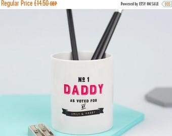 ON SALE Custom Desk Tidy - Number One Daddy - Father's Day Gift - Gift For Daddy - Birthday Gift - Custom Gift - XOXOGiftsUK - Dad - Custom