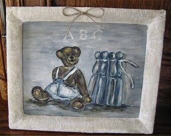 The acrylic bowling bear painting