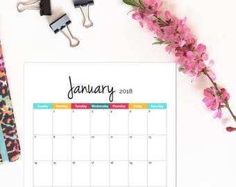 vertical calendar 2018