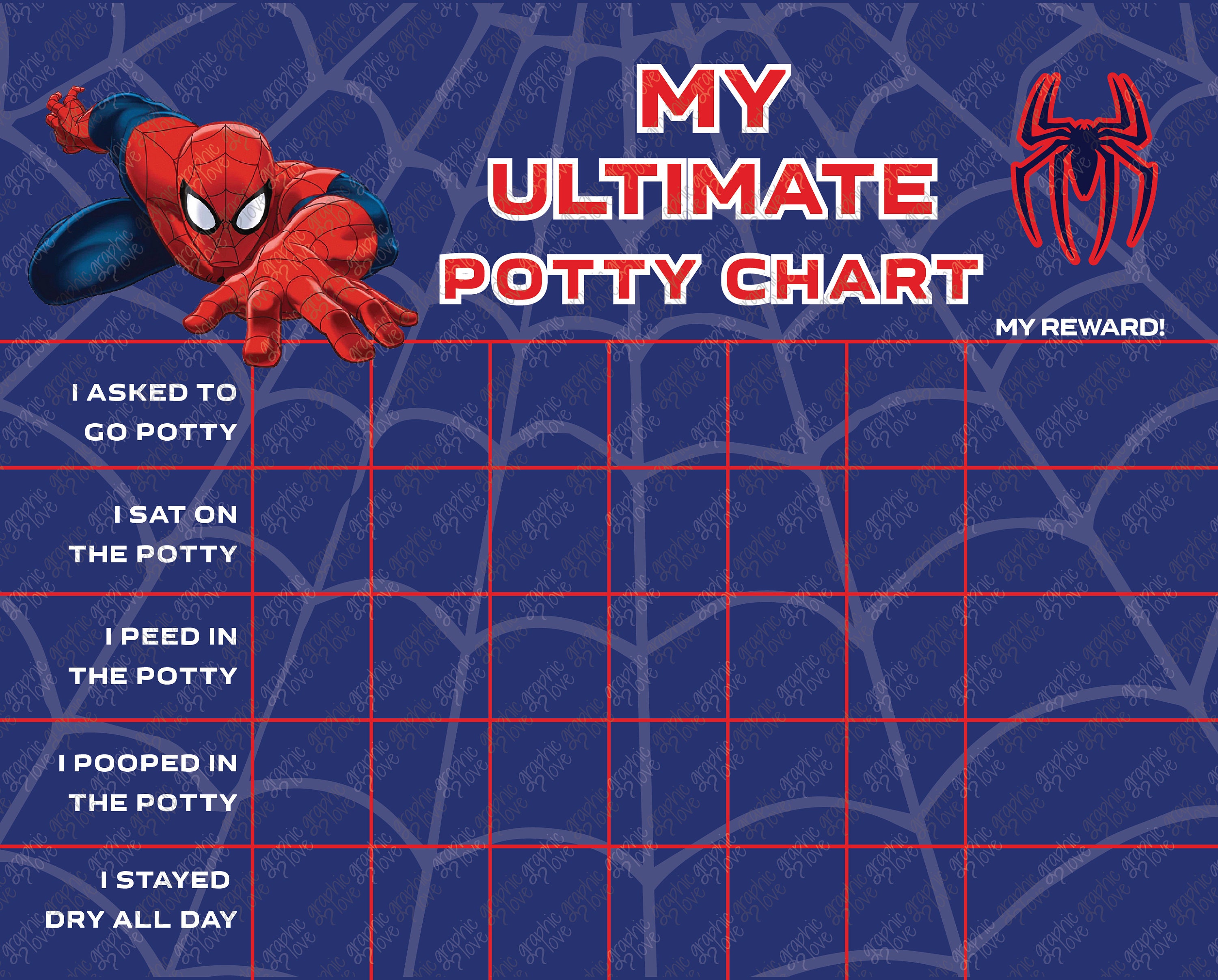 Spider Man Potty Chart Free Printable