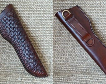 SCKLeather Handmade Veg Tanned Leather Bushcraft Knife Sheath