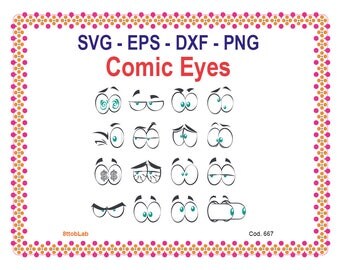 comics eyes svg files eps dxf png