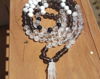Full Moon Mala // Handmade Crystal Mala // 108 Bead Mala // Quartz Mala // Healing Crystal Mala // Mala Beads // Healing Mala // Quartz