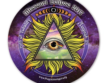 EC044 - Missouri - All Seeing Eye Total Solar Eclipse 2017 Souvenir Sticker (or MAGNET)