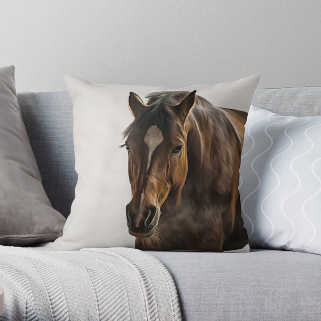 Horse Pillow Horse Decor Equestrian Decor Equestrian