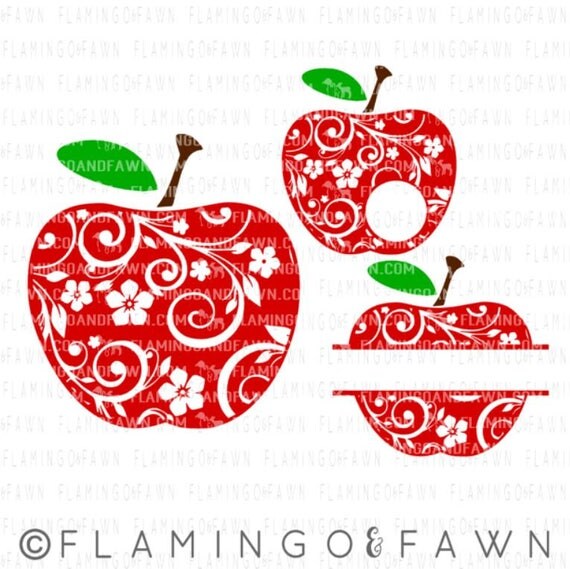 Download svg files Teacher svg Apple flourish bundle teacher apple