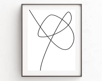 Abstract Art, Gift For Her, Scandi Print, Minimalist Print, Wall Decor, Dorm Decor, Black and White Wall Art Print, Scandinavian Home Decor