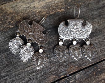 original Rajasthan India Earrings Tribal Gipsy Nomade Hippie Ethnic Sterling Silver