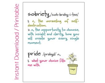 Sober Anniversary Card with gold letters. Recovery card sober