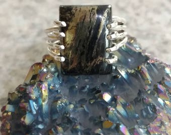 Pyrite/Healer's Gold Ring, Size 7 1/2