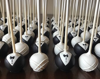 Bride and Groom cake pops