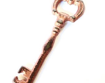 ON SALE Copper Key Bottle Opener - Skeleton Key - Rustic Gifts - Decorative Keys - Housewarming Gift - Copper Anniversary - 7th Anniversary