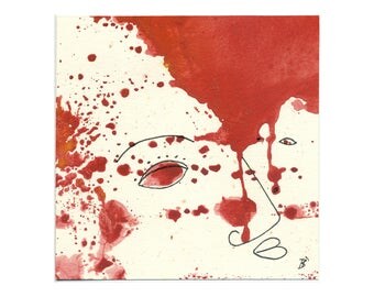 Abstract contemporary art 15/15 cm (5.9/5.9 inch)