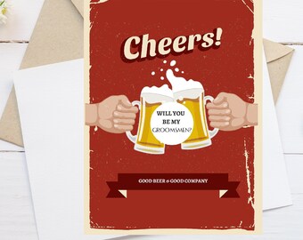 Will You Be My Groomsman Card Scratch-off, Funny wedding card, will you be my best man, funny groomsmen proposal cards | Beer Can