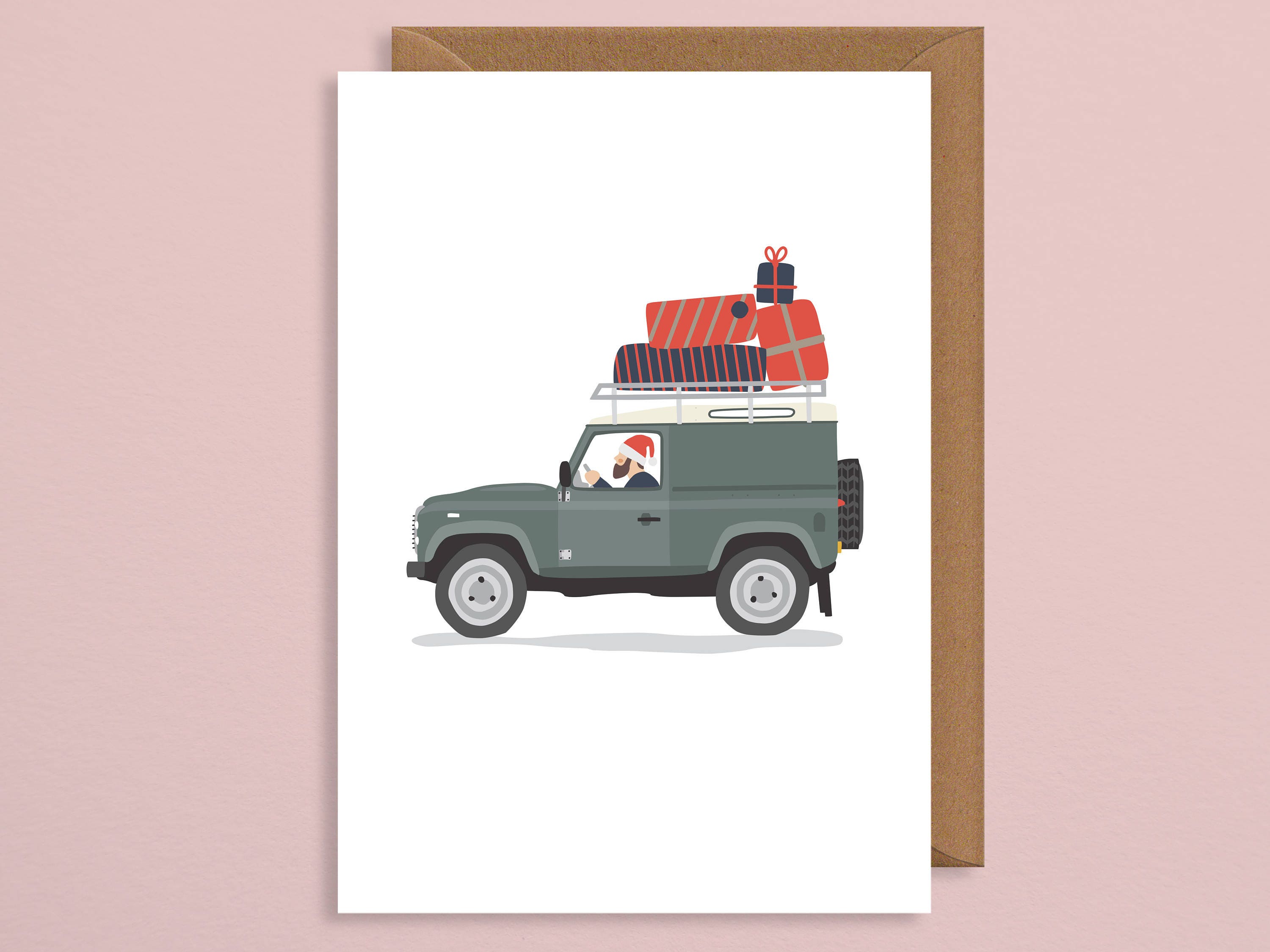 Christmas card for dad.Land Rover christmas