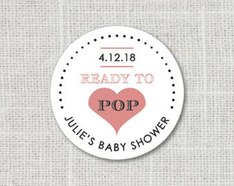 Baby Shower Stickers Ready To Pop Baby Party Stickers Baby Shower Favor Stickers Baby Party Labels Stickers for Favors Ready To Pop Stickers