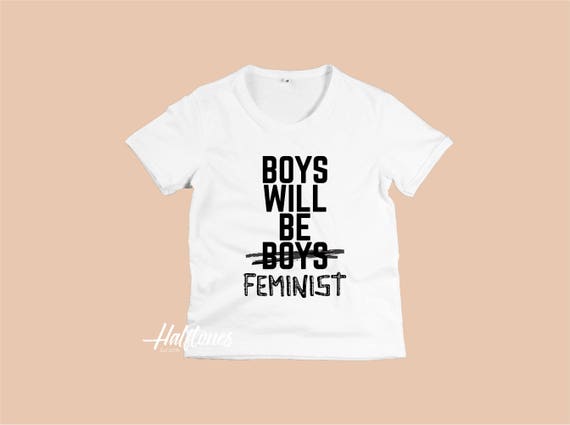 Boys Will Be Feminist Graphic Screen Print Kid's Tee