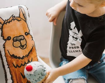 Llama, Llama Pillow, Kids Cushion, Kids Pillow, Stuffed Llama, Toddler Gift, Farm Nursery, Nursery Decor, Baby Shower Gift, Birthday Gift