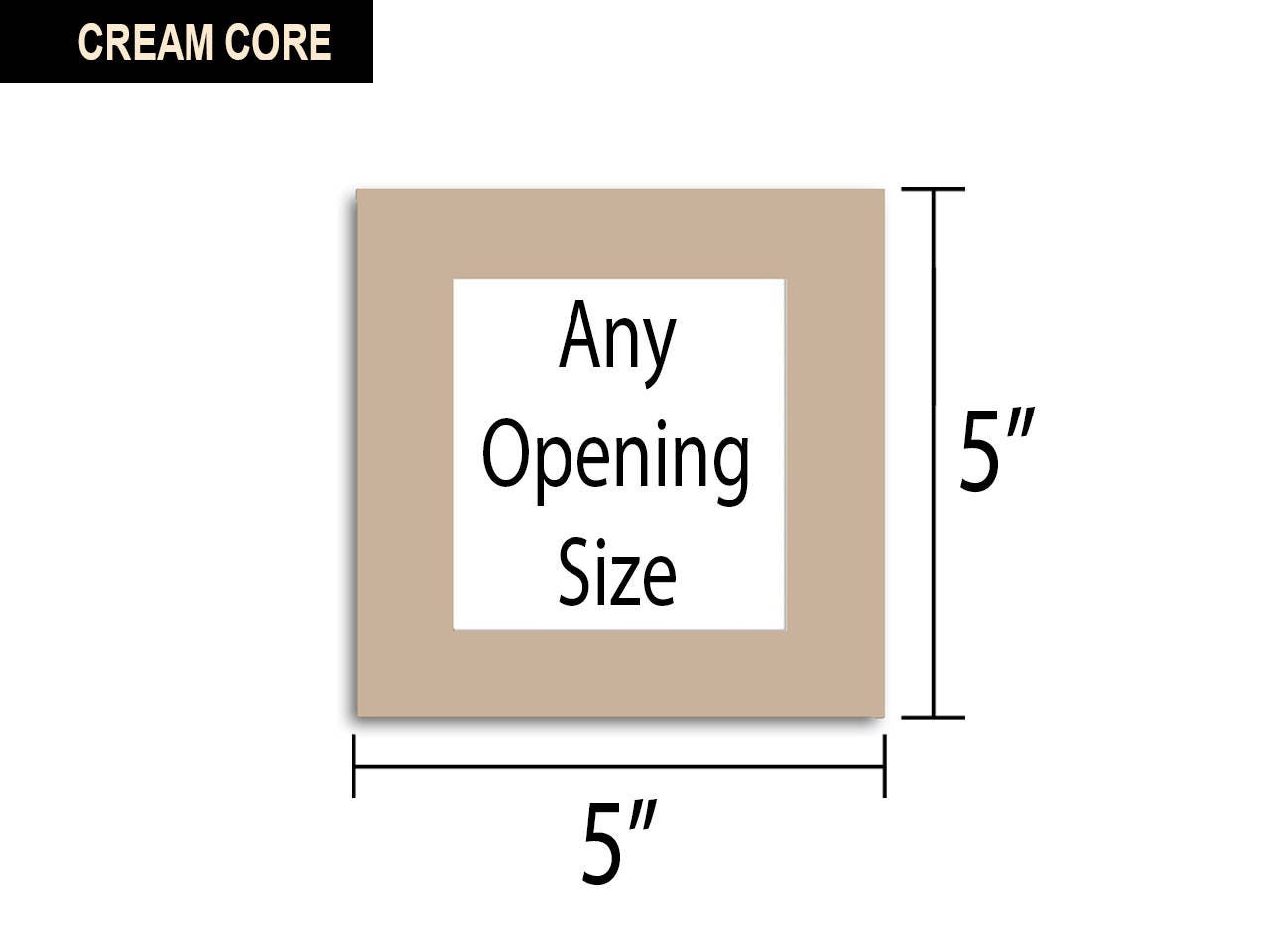 Multiple Colors Any Opening Size 5x5 Photo Mat CREAM