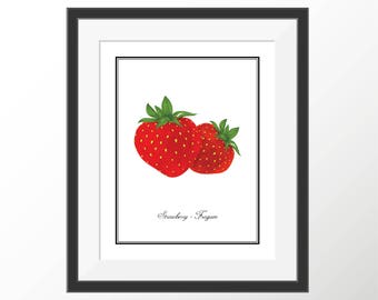 Strawberry botanical Etsy