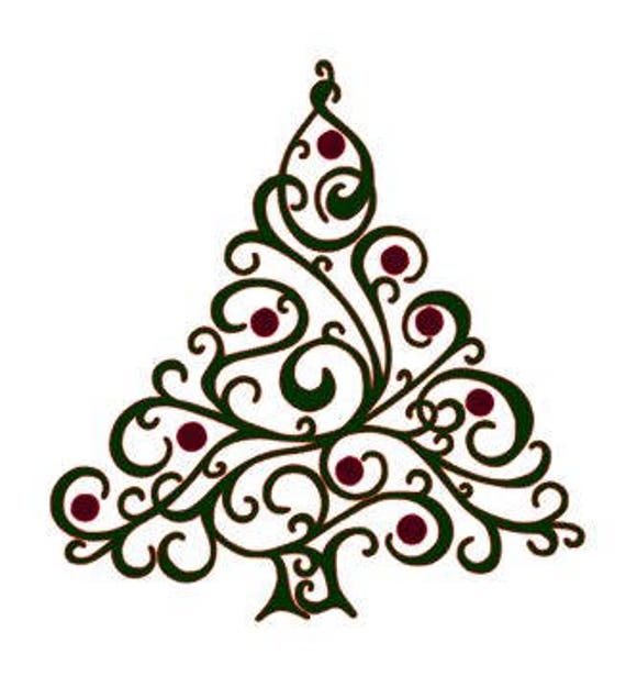 Download Swirly Christmas Tree SVG
