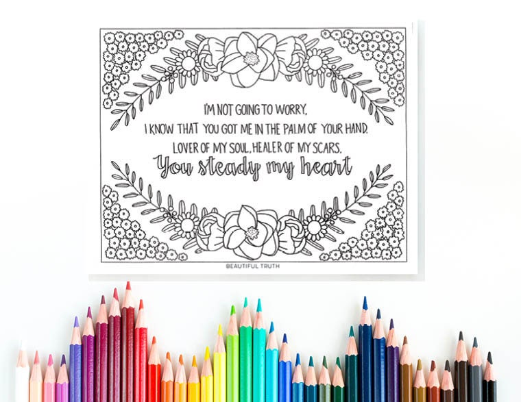 You Steady My Heart Printable Coloring Page Christian