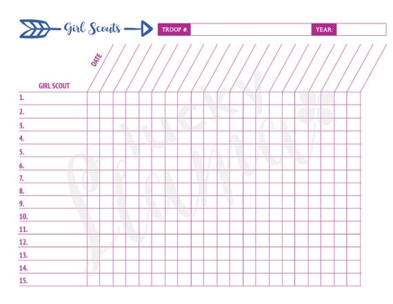 Cub Scout Attendance Sheet Printable