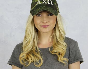 Alpha Chi Omega Camo Baseball Hat