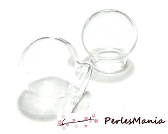 Apprêt pour bijoux: 1 globe boule cloche fiole en verre 20 et 12/14mm
