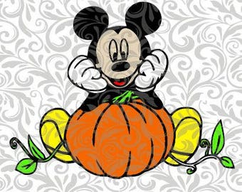 Mickey Pumpkin Halloween Cut File, SVG, DXF, EPS