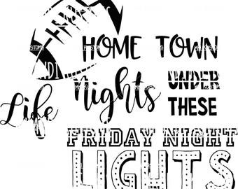 Friday Night Lights Svg/ School Spirit Svg/ Football Svg/ Sports Cut File/ Football Cut Files/ Cricut Football Svg/Cricut Football Cut Files