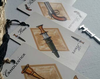 Clue Boardgame Weapon Cards Bookmarks Repurposed Upcycled Recycled Clue Boardgame Weapon Cards Bookmarks Repurposed Upcycled Recycled