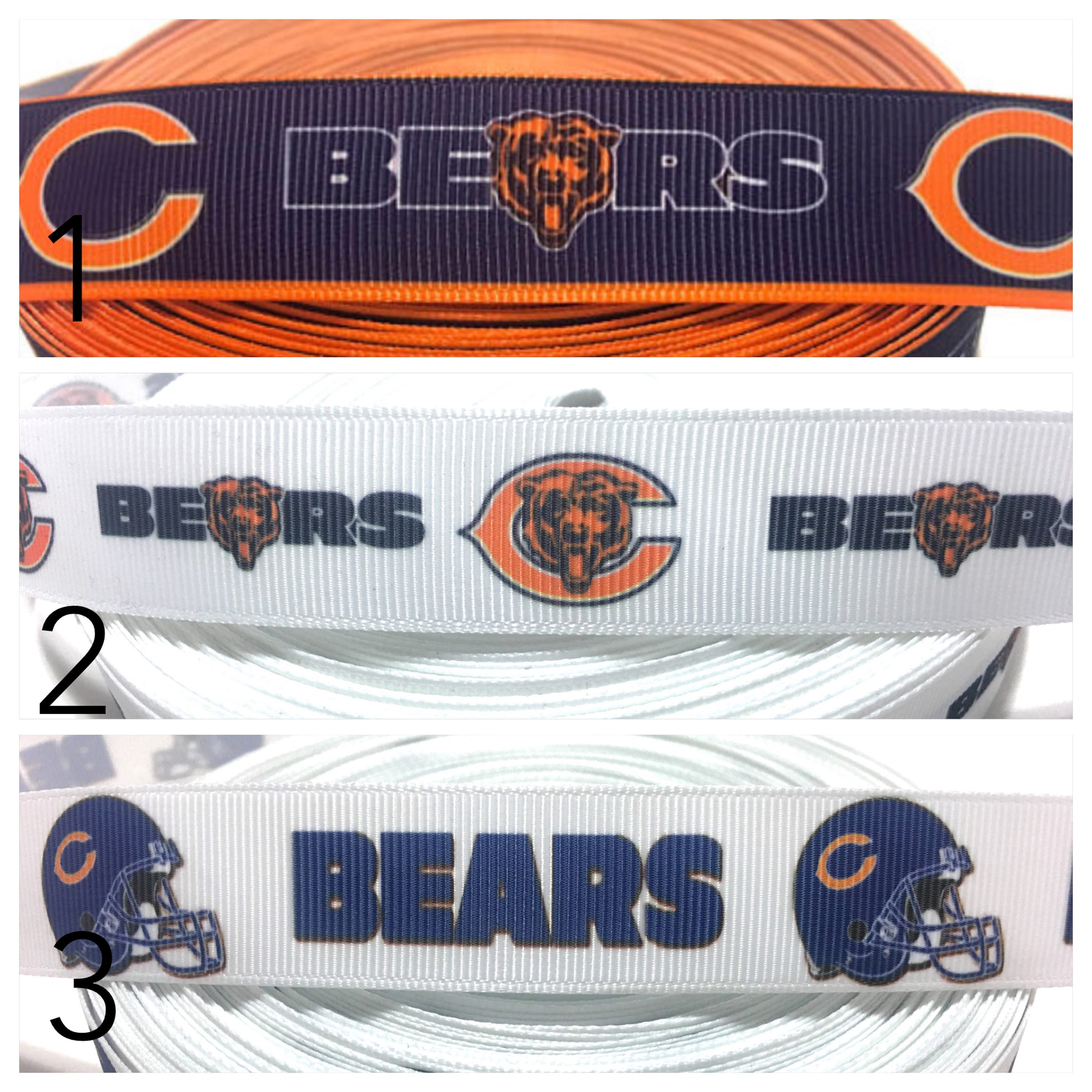 7/8 Chicago Bears Ribbon by the Yard, Chicago Ribbon, Chicago Grosgrain