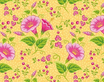 Sale Primavera Main in Tangerine Cotton Fabric by Patty Young for Riley Blake