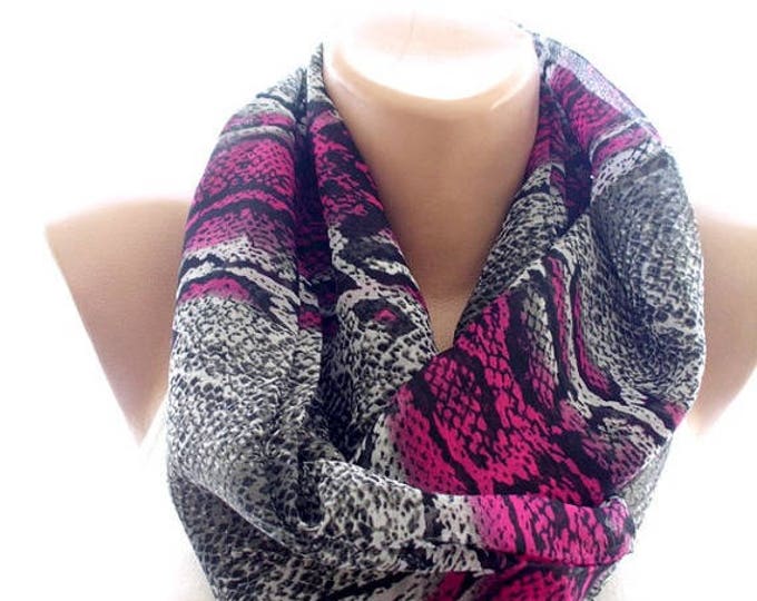Chiffon red scarf, phyton print scarf, scarves for women, soft scarf, cozy scarf, trendy scarf