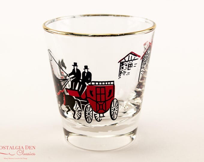 Vintage Libbey Stagecoach Carriage Glasses| MCM Old Fashioned 6 oz. Glasses | Set Of 6