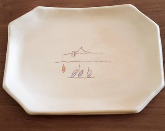 "Marseille" serving platter in ceramic, earthenware, pottery