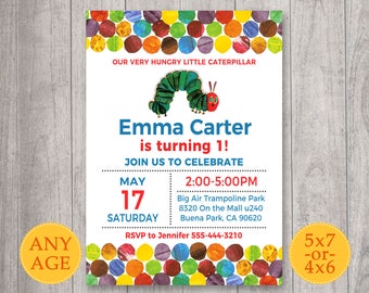 Very Hungry Caterpillar Invitation, Our Very Hungry Caterpillar Birthday Invitation, The Very Hungry Caterpillar invite, Caterpillar card