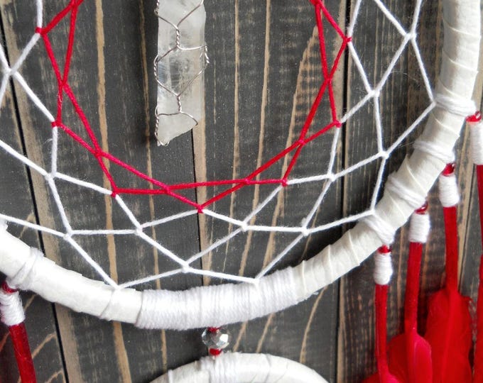 Boho dream catcher red Wall hanging Dreamcatcher Wall Décor Large dream catcher Bohemian Christmas Decor Farmhouse décor Living room decor