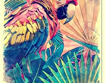 Tropicana watercolor painting art print