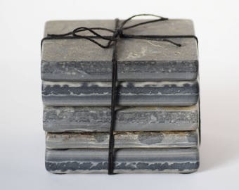 Reclaimed, Repurposed Slate Coaters
