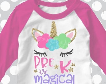 Pre-k svg, girls Pre-k shirt, preschool svg, pre-k is Magical, svg, girls pre-school svg, iron on, transfer, DXF, EPS, cricut, pre-school