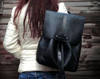 Black backpack laptop backpack leather backpack unisex backpack big backpack work backpack study backpack college backpack large backpack