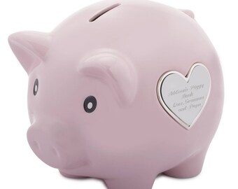 Pink or Blue Piggy Bank, Personalized Piggy Bank