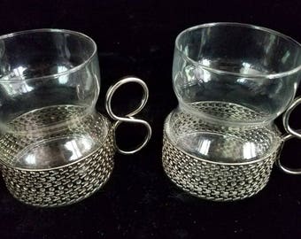 Vintage Iittala Tsaikka Hot Tea Glasses Timo Sarpaneva Barware Mid Century Modern Bar Danish Modern home Finland Scandinavian Glass 1957