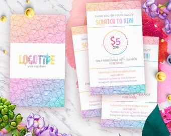 Minimal Lula Scratch Off Cards, Free Customize, Prize Cards, Loyalty, Scratch to win, Loyalty Cards
