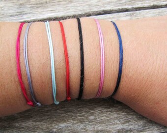 1 cord bracelet color red, pink, blue, black, turquoise, Garnet, gray