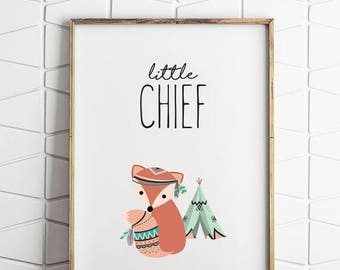 70% OFF SALE kids fox tribal printable, tribal digital print, tribal wall decor, fox wall decor, fox nursery printable, digital download