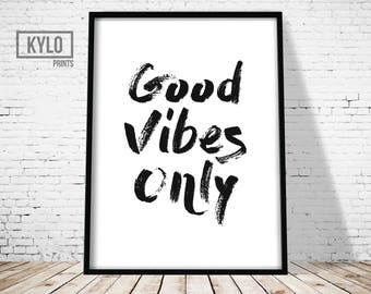 Good Vibes Only Printable Bedroom Print Fashion Poster