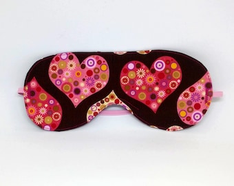 Sugar Hearts Sleep Mask - Eye Mask - Blindfold
